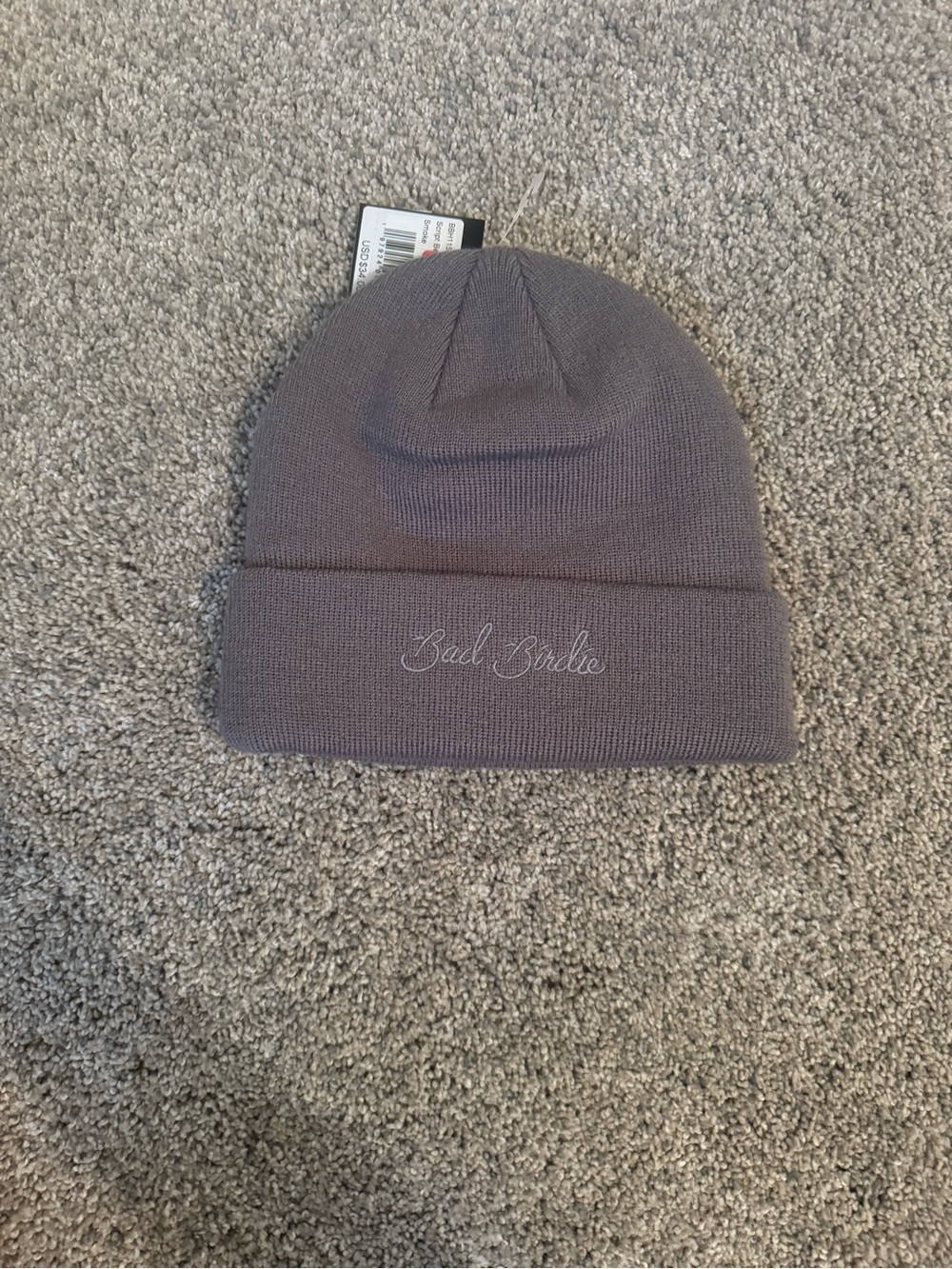 Bad Birdie Gray Knit Cuffed Beanie